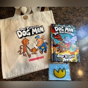 Dog Man Signed book and tote set